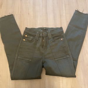 Moto Green Jeans